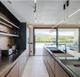 5 bedroom luxury seaside villa with indoor & outdoor pool, near Acharavi, sleeps 10